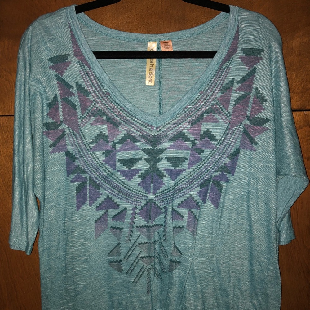 3/4 Sleeve Tribal Print Top